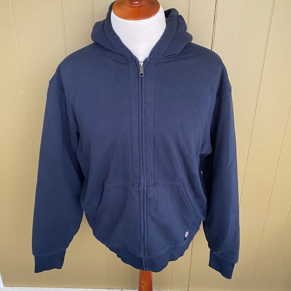 Dickies men XL Cotton blend sherpa lined full zip midweight hooded jacket